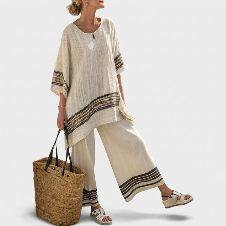 Noémia - Conjuntos elegantes de lino y bambú en tonos beige