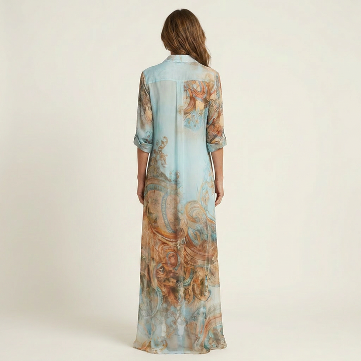 Alice Leon - Vestido camisero maxi de seda