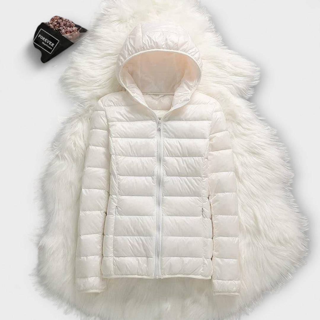 Manuela - Chaqueta de invierno rosa claro con capucha