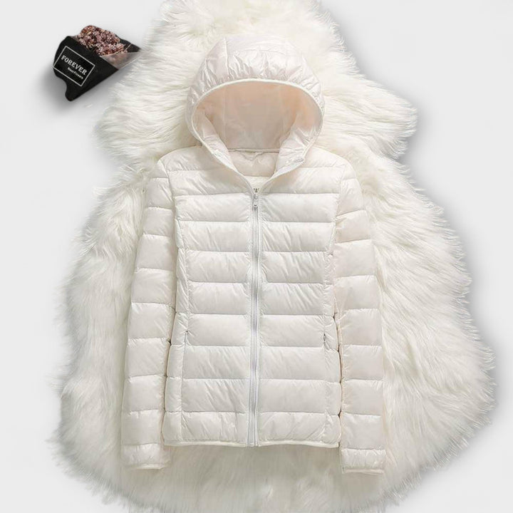 Manuela - Chaqueta de invierno rosa claro con capucha