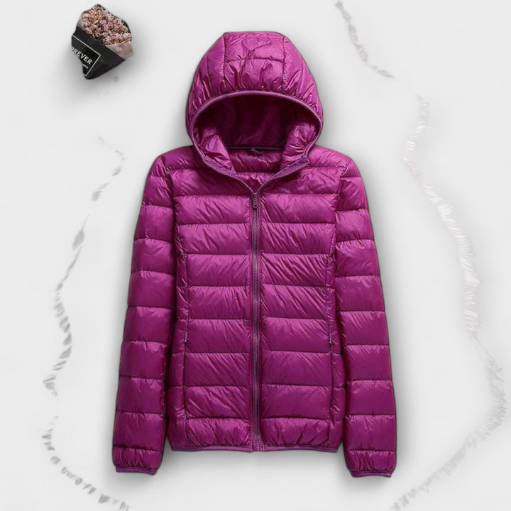 Manuela - Chaqueta de invierno rosa claro con capucha