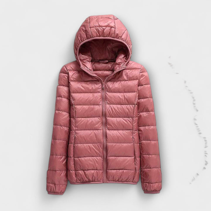 Manuela - Chaqueta de invierno rosa claro con capucha