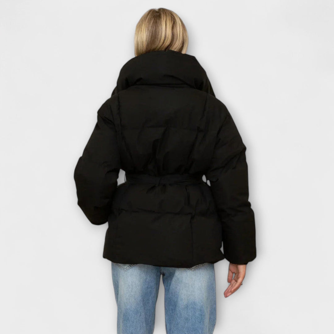 Alice - Chaqueta de invierno elegante color crema con capucha