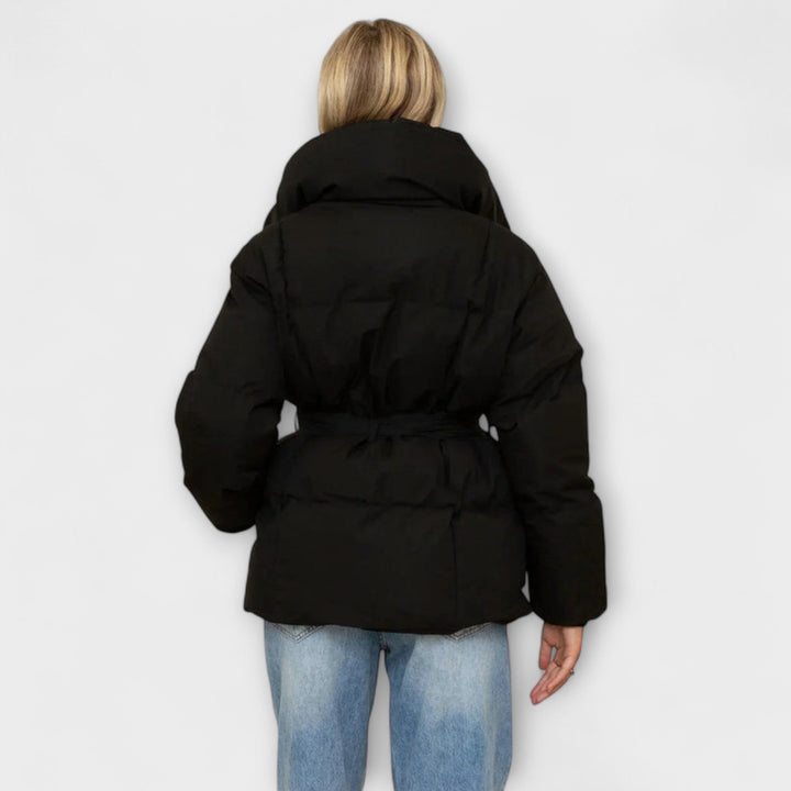 Alice - Chaqueta de invierno elegante color crema con capucha