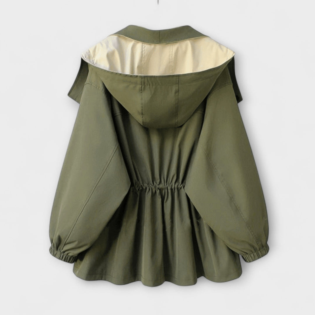 Mera - Chaqueta oversized bicolor en color crema