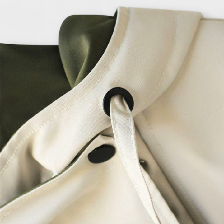 Mera - Chaqueta oversized bicolor en color crema
