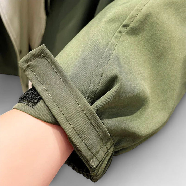 Mera - Chaqueta oversized bicolor en color crema