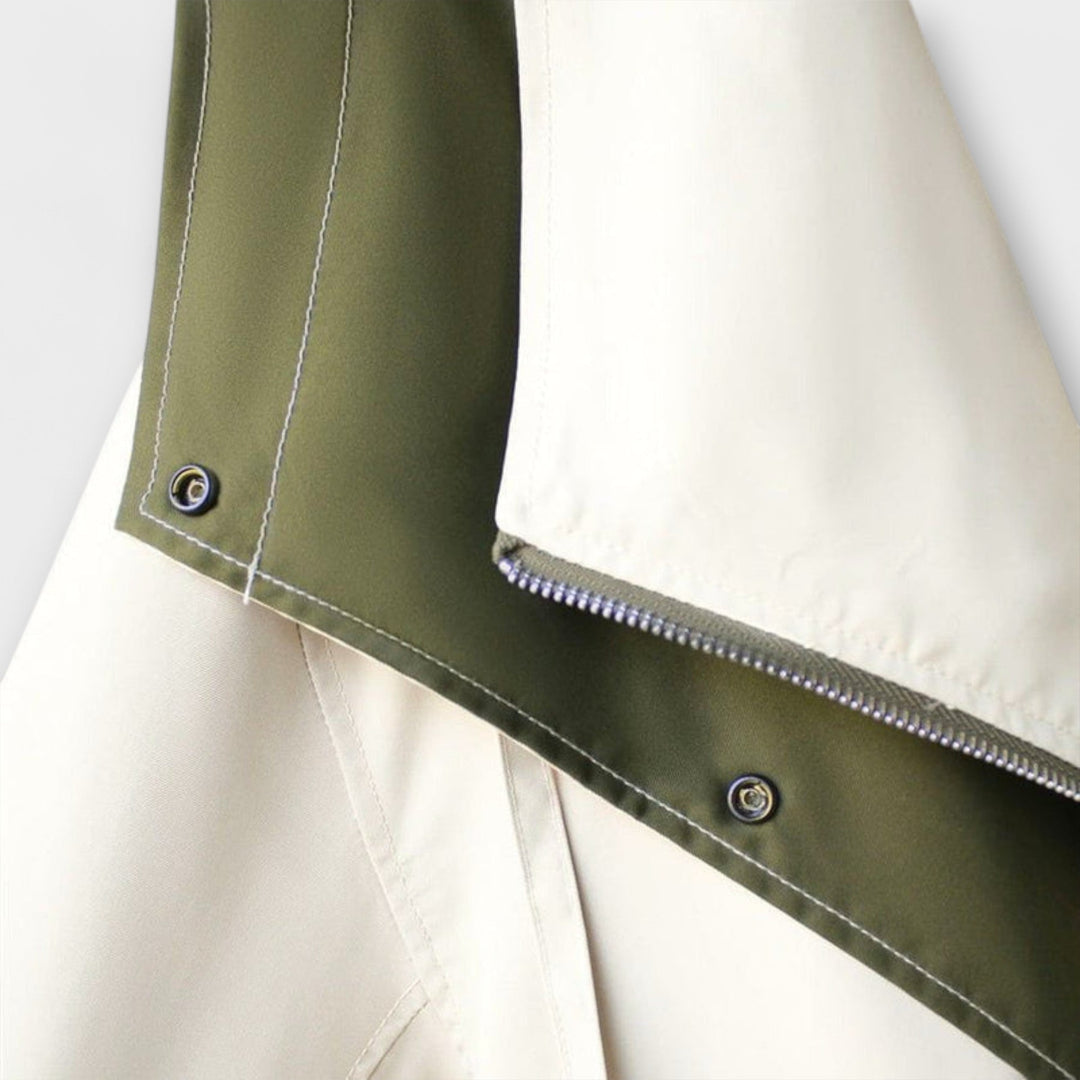 Mera - Chaqueta oversized bicolor en color crema