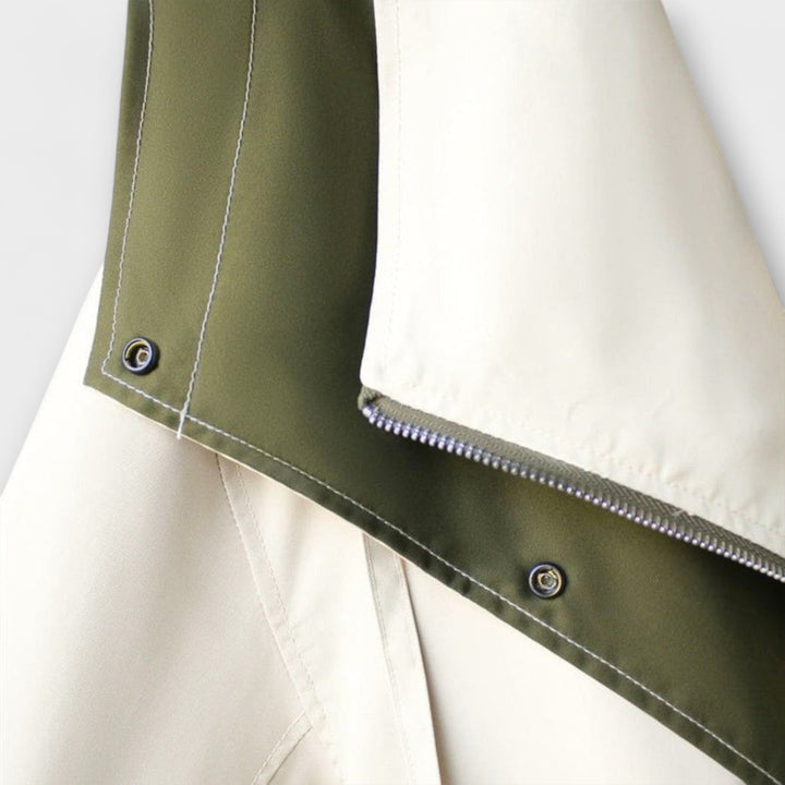 Mera - Chaqueta oversized bicolor en color crema