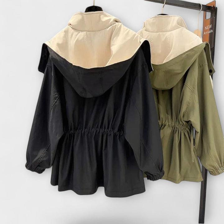 Mera - Chaqueta oversized bicolor en color crema