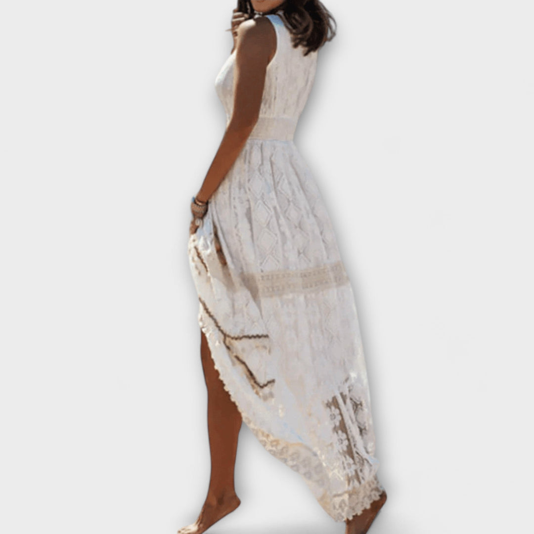 Paige - Vestido bohemio color crema
