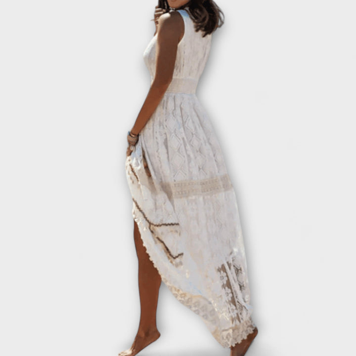Paige - Vestido bohemio color crema