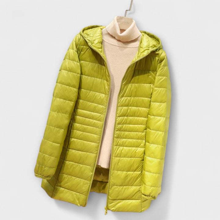 Manuela - Chaqueta de invierno rosa claro con capucha