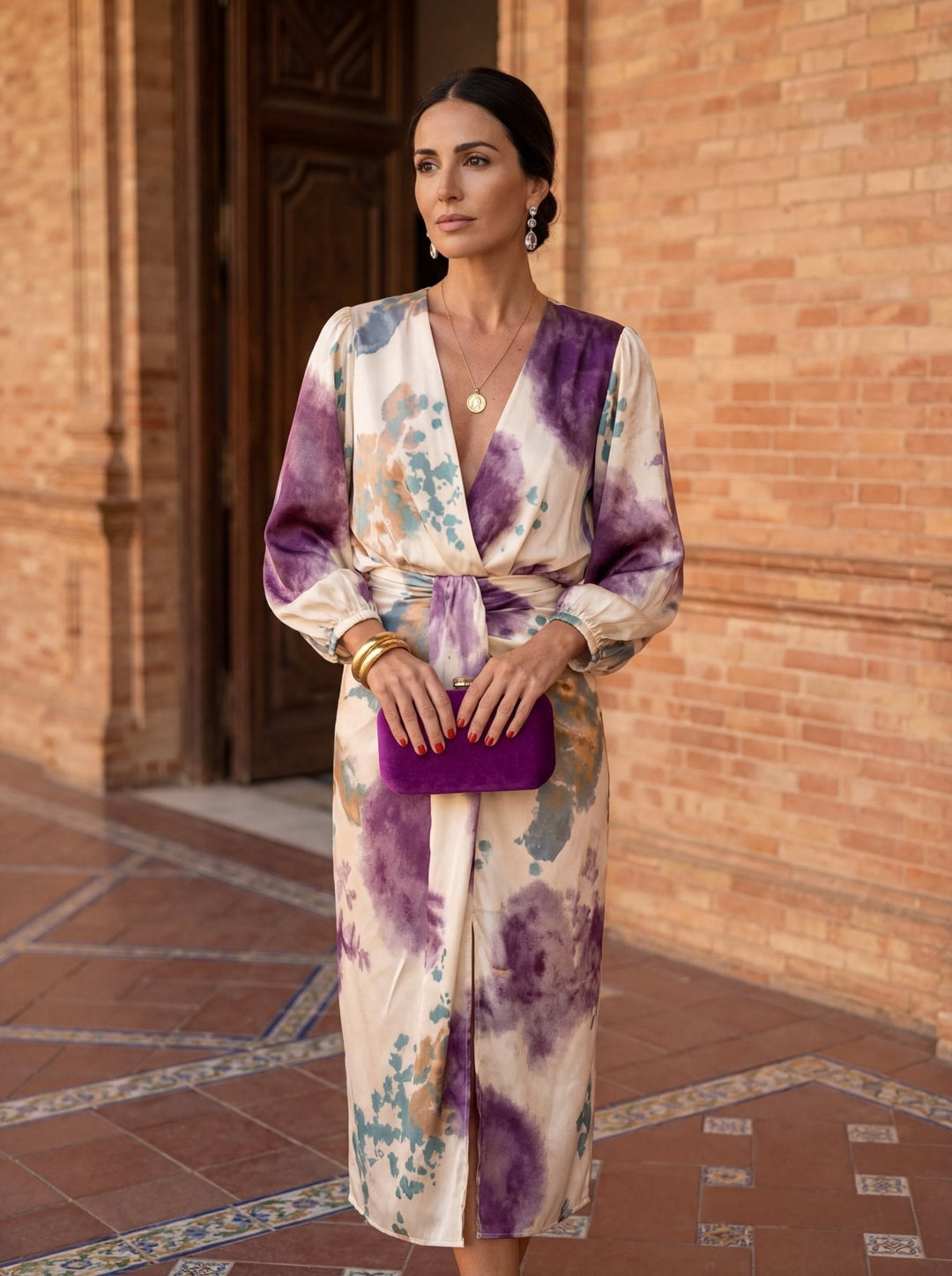 Olivia - Vestido con cuello en V elegante