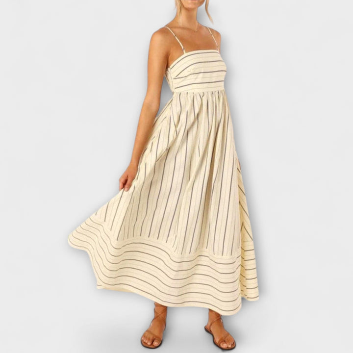 Svea - Vestido maxí a rayas rosas